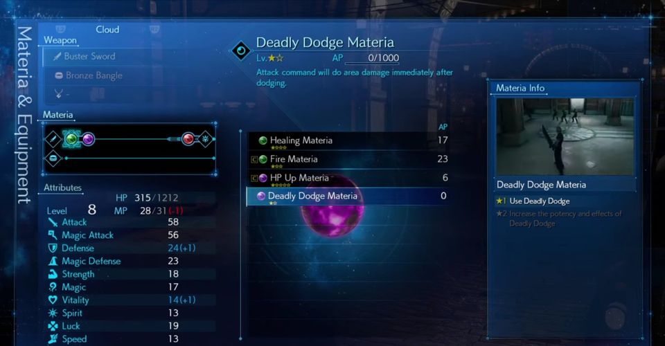Bagaimana Cara Mendapatkan Deadly Dodge Materia di Final Fantasy 7 Remake